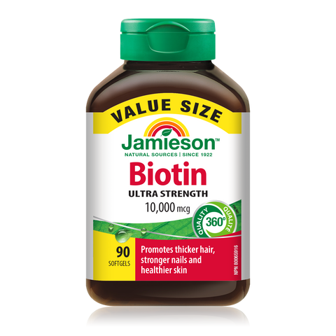 31000932 Jamieson Biotin 10,000 mcg Softgel 9175_R2114_Biotin10000_VS_160cc_BTL_MAIN