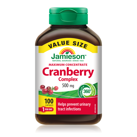 31000939 Jamieson Cranberry Complex 450 mg Capsule 9183_R2062_Cranberry Complex_500mg_VS_375cc_BTL_EN