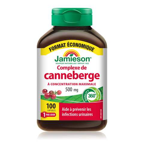 31000939 Jamieson Cranberry Complex 450 mg Capsule 9183_R2062_Cranberry Complex_500mg_VS_375cc_BTL_FR
