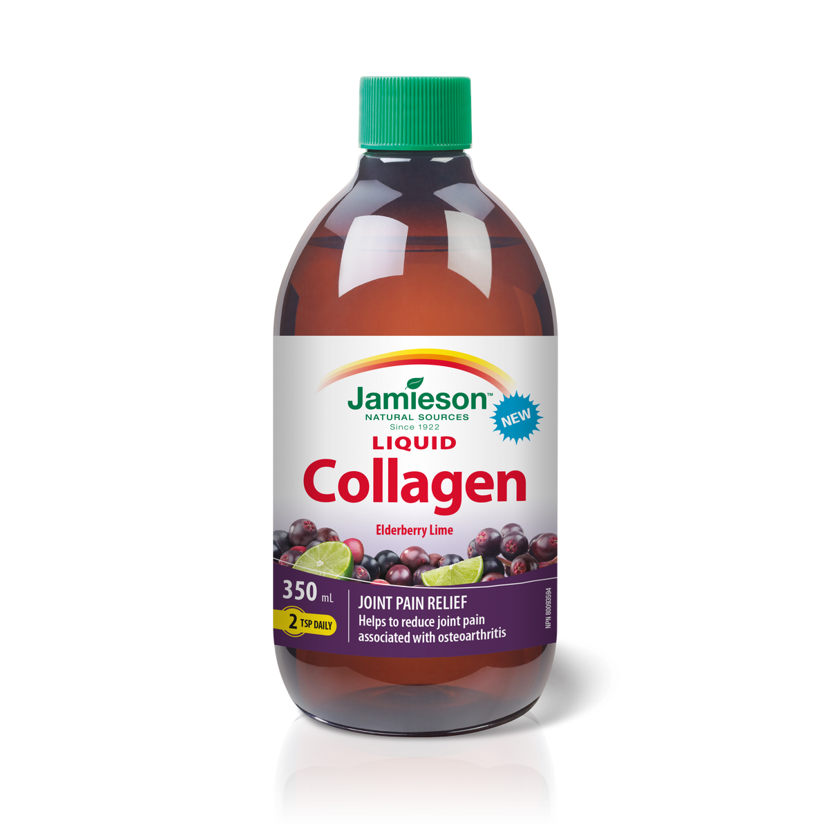 31000962 Jamieson Collagen Liquid 1,200 mg, Elderberry Lime, 350 mL 9216_LiquidCollagen_Bottle_EN
