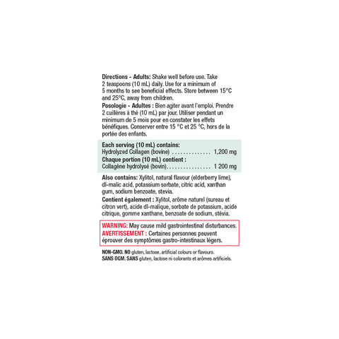 31000962 Jamieson Collagen Liquid 1,200 mg, Elderberry Lime, 350 mL 9216_NFP