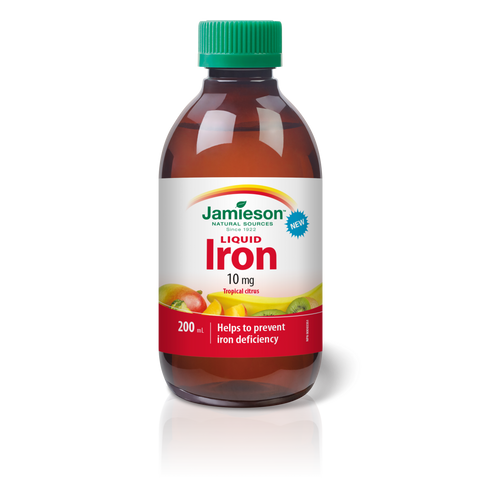 31000964 Jamieson Iron Liquid 10 mg, Tropical Citrus, 200 mL 9218_Liquid_Iron BTL_200mL_EN