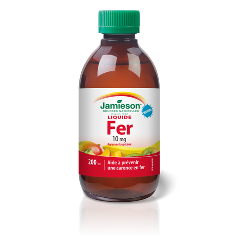 31000964 Jamieson Iron Liquid 10 mg, Tropical Citrus, 200 mL 9218_Liquid_Iron BTL_200mL_FR