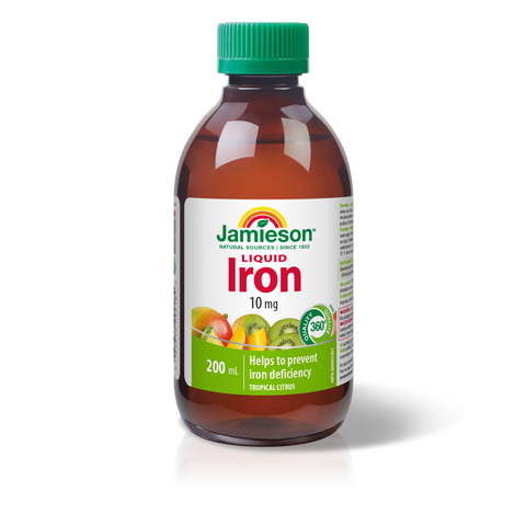 31000964 Jamieson Iron Liquid 10 mg, Tropical Citrus, 200 mL 9218_R2094_Liquid_Iron_10mg_TropicalCitrus_200mL_BTL_MAIN
