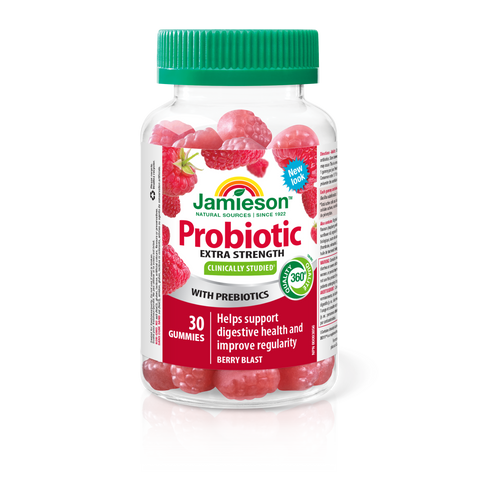 31000968 Jamieson Extra Strength Probiotic Gummies with Prebiotics 5 Billion CFU, 30 ct 9222_R2094_Probiotic Gummies_ExtraSt_225cc_BTL_MAIN