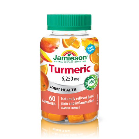 31001073 Jamieson Turmeric Gummies 6,250 mg, Orange Mango, 60 ct 9449_R2103_Turmeric Gummies_300cc_BTL_EN