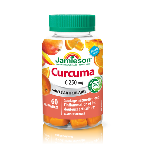 31001073 Jamieson Turmeric Gummies 6,250 mg, Orange Mango, 60 ct 9449_R2103_Turmeric Gummies_300cc_BTL_FR