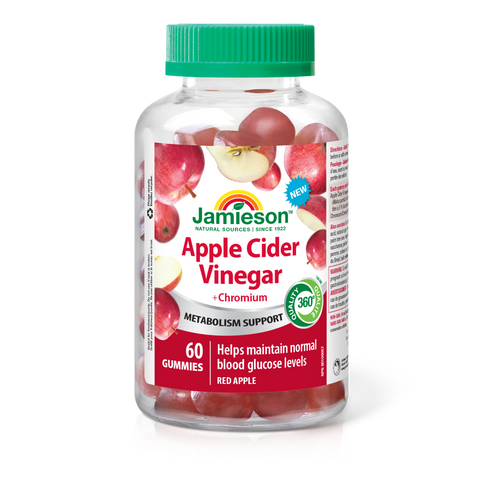 31001118 Jamieson Apple Cider Vinegar Gummies 500 mg, 60 ct 9562_R2074_GUM_AppleCiderVin+Chrom_400cc_BTL_MAIN