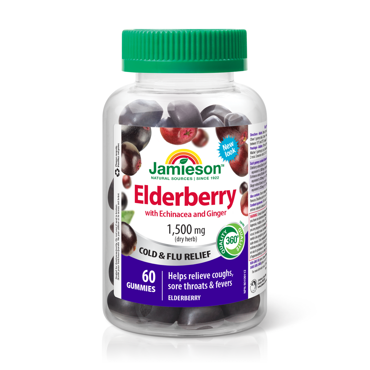 31001130 Jamieson Elderberry Cold & Flu Gummies, Elderberry, 60 ct 9582_R2074_GUM_Elderberry_Cold&Flu_300cc_MAIN