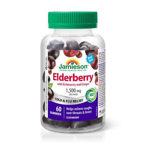 31001130 Jamieson Elderberry Cold & Flu Gummies, Elderberry, 60 ct 9582_R2074_GUM_Elderberry_Cold&Flu_300cc_MAIN