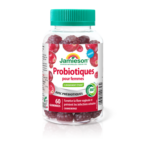 31002140 Jamieson Women's Health Probiotic Gummy Cranberry Flavour 60 Gummies 9656_R2054_GUM_WomensProbiotics_Cranberry_300cc_BTL_MAIN2