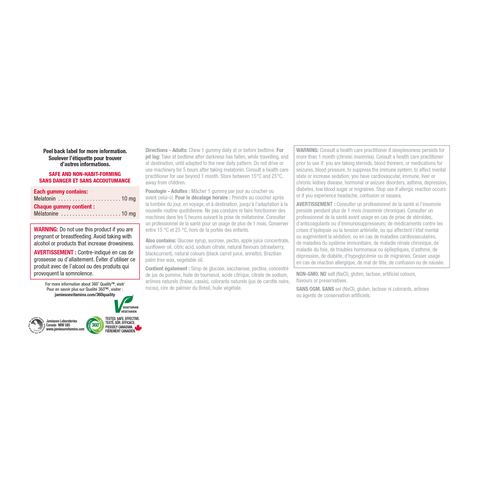 31001163 Jamieson Melatonin Gummies 10 mg, Strawberry, 45 ct 9657_R2094_GUM_Melatonin_10mg_250cc_NFP