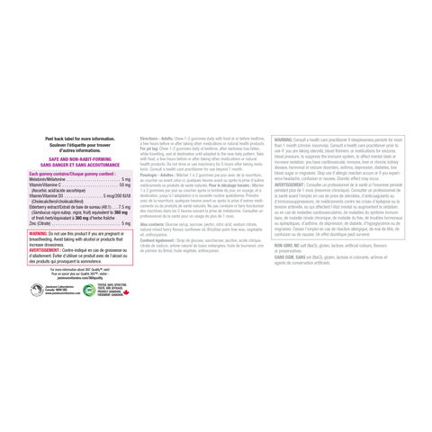 31001248 Jamieson Melatonin + Immunity Gummies, Mixed Berry, 60 ct 9846_R2084_GUM_Melatonin+CDZincElderberry_300cc_NFP