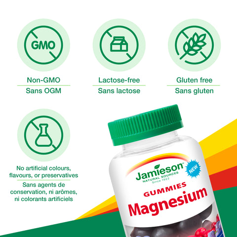 31000956 Jamieson Magnesium Bisglycinate Gummies 20 mg, Cranberry Grape, 60 ct FG9204 Magnesium Gummy 1