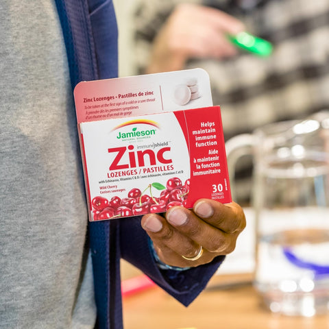 Jamieson Zinc Lozenges Wild Cherry Flavour, for immune support