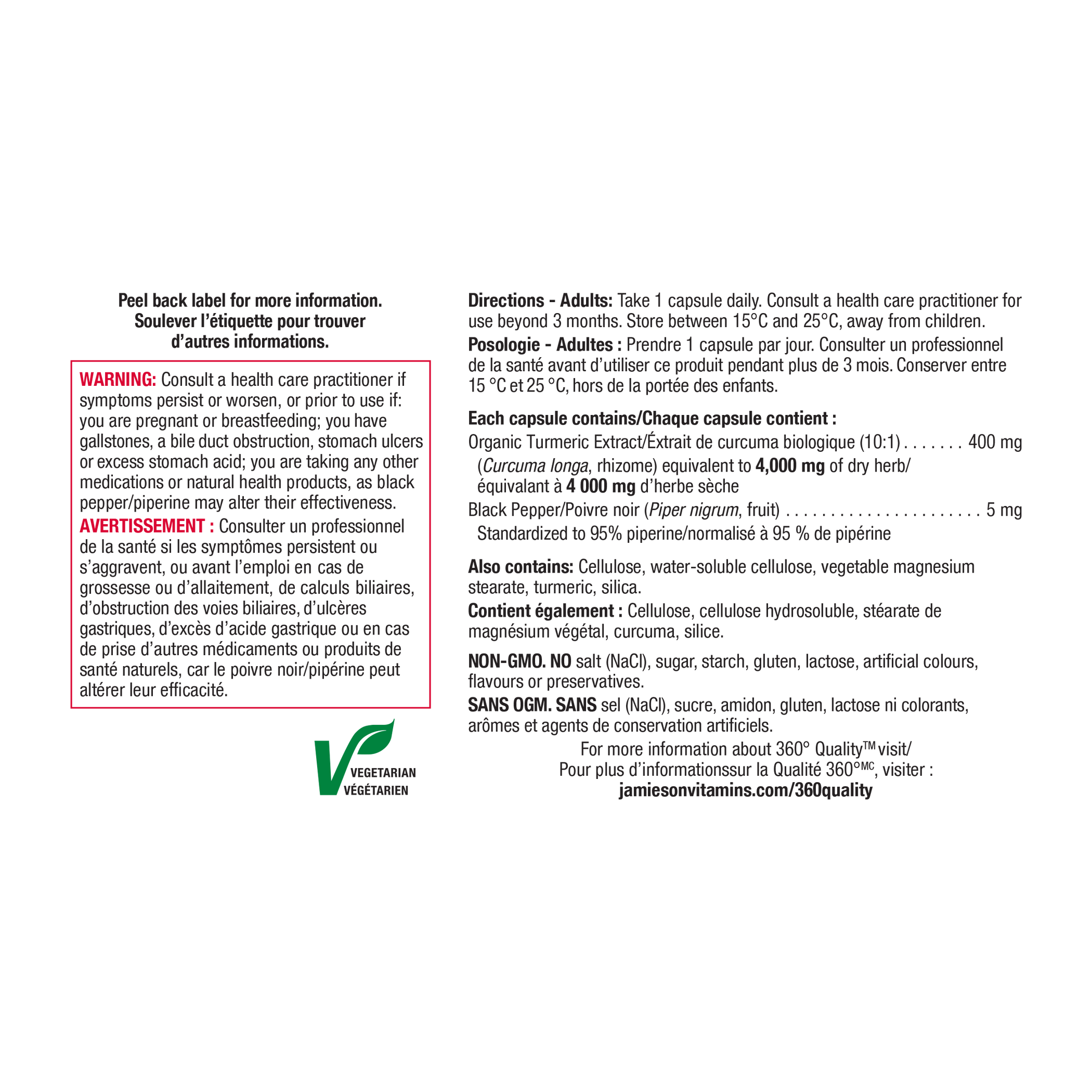 Turmeric with Black Pepper Jamieson Vitamins