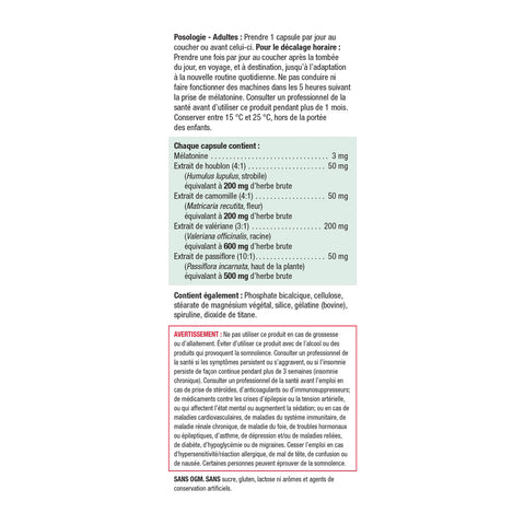 7709_Melatonin stress & sleep support_nutritional panel